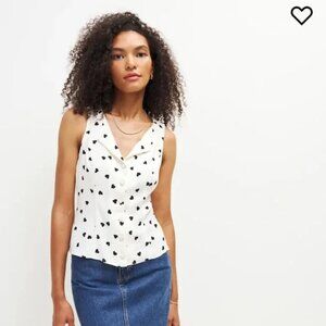 NWT Reformation Jayne Sweetheart Top Size 8